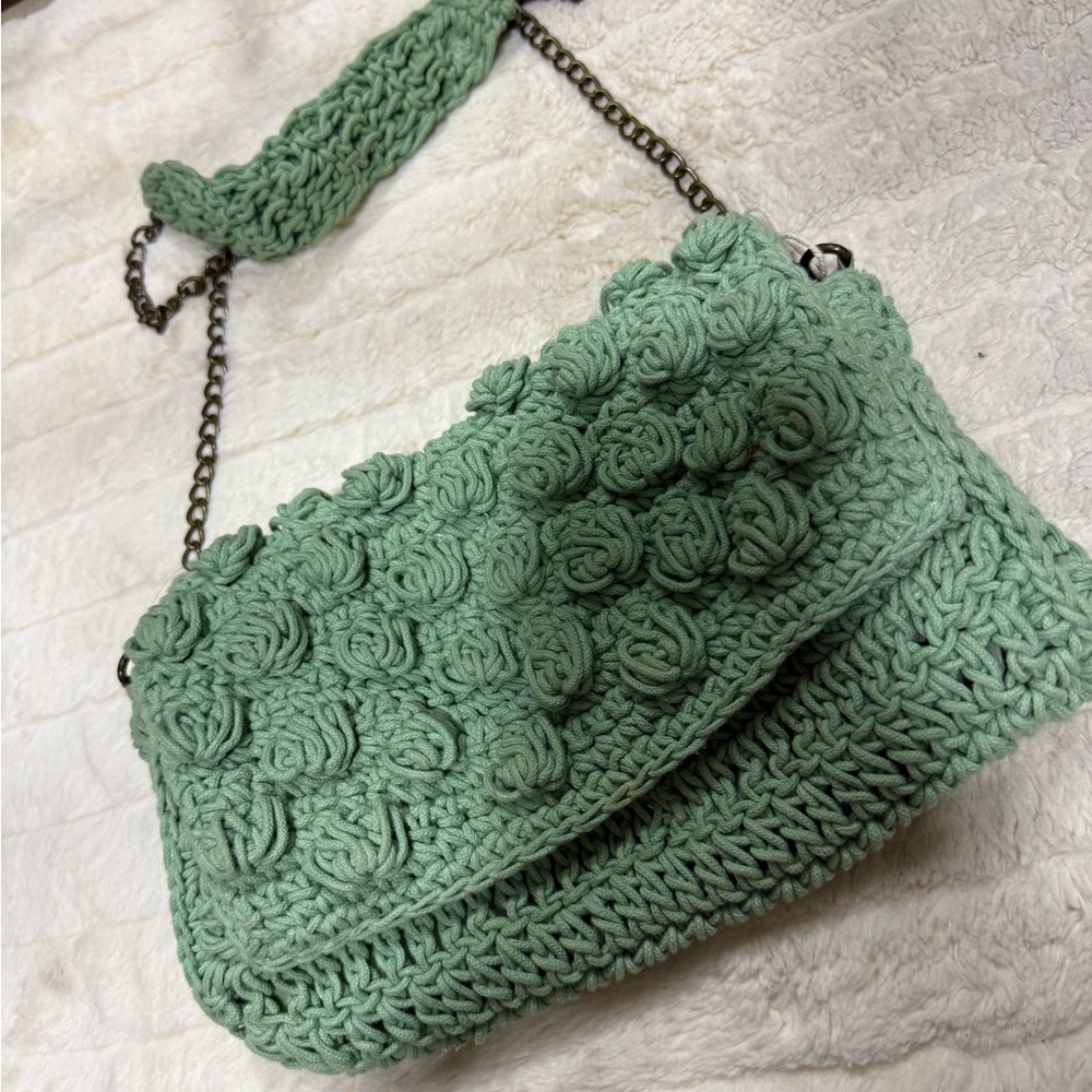 Green Crochet Women Bag